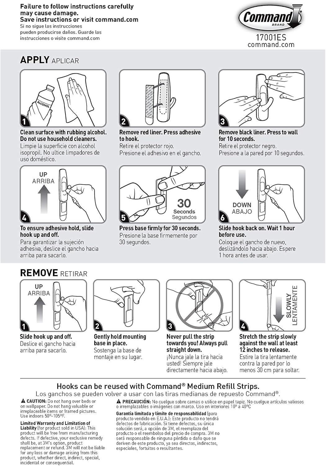 Command Medium Utility Hooks. 20 Hooks and 24 Strips. Damage-Free Hanging Wall Hook with Adhesive Strips. No Tools Great for Hanging Back to School Dorm Organizers. Holds up to 3 lb - Image 10